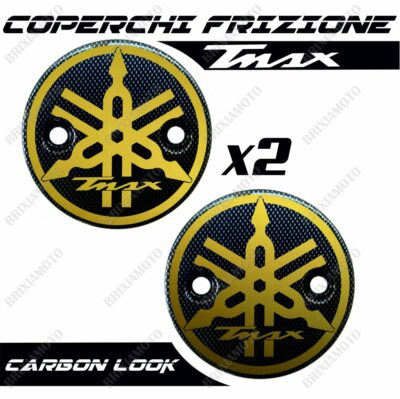 KUPPLUNGSDECKEL RECHTS UND LINKS CARBON LOGO DI3 GOLD T-MAX TMAX 500 530 2001-2016