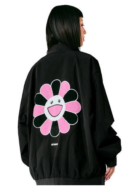 New LIMITED BLACKPINK X TAKASHI MURAKAMI Black Color Bomber Jacket