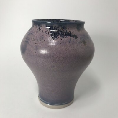 Purple & Blue Hand Thrown Studio Art Pottery Pot Vase artist signed ...