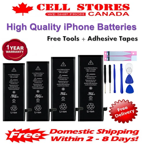 New Replacement Battery for iPhone 4 4S 5 5S SE 6 6S 7 8 Plus + Adhesive +Tools