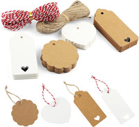 200 StüCk GeschenkanhäNger Kraftpapier, Kraftpapier AnhäNger Papier, KäRtchen Zu