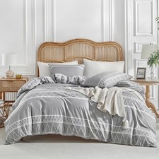 Duvet Cover King Size, Grey Breathable Comforter King 104 90 inch A grey