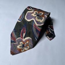 VTG Karl Lagerfeld Mens Tie Multicolor Floral Classic Designer Silk USA See Note
