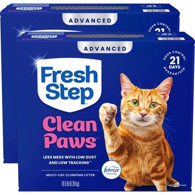 Fresh Step Advanced Clean 37 lb, Gray & White Granules with Purple Speckles