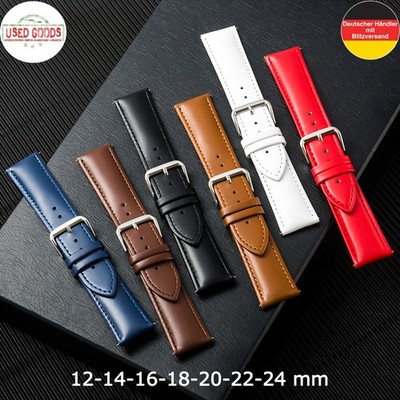 Uhrenarmband Leder Armband 12 14 16 18 20 22 24 mm Universell Ersatzband Uhr