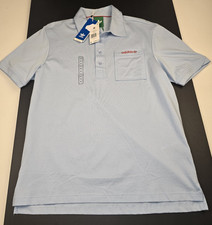 NWT Men's Adidas Originals Pocket Polo Golf Shirt Blue Clear Sky Sz M 90