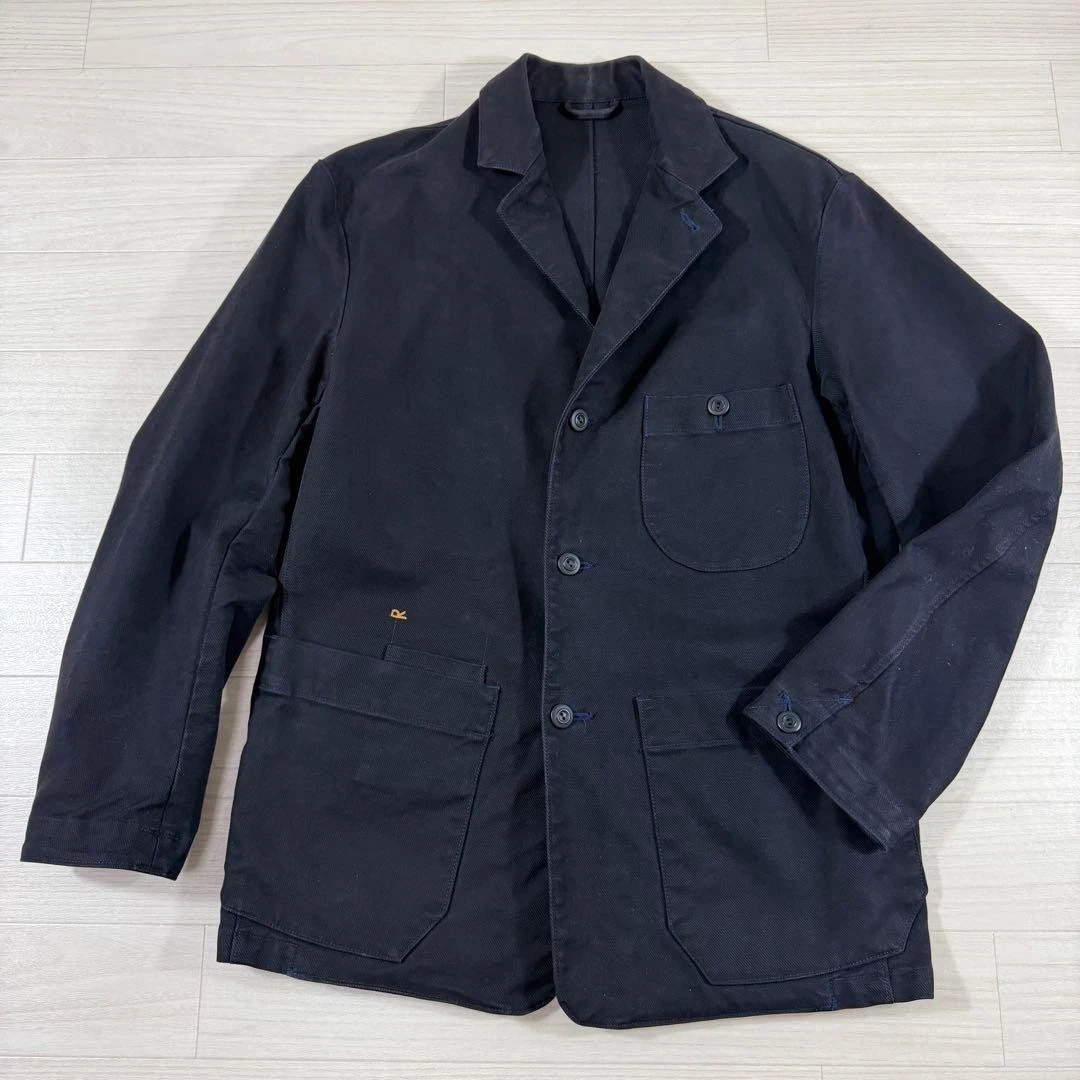 45rpm Cotton Tailored Jacket Navy R Embroidery Men’s Excellent condition JPN image 1