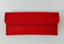 Guess Semi-Hard Glasses Case Eye Reading Sunglasses Red Magnetic Button Clasp