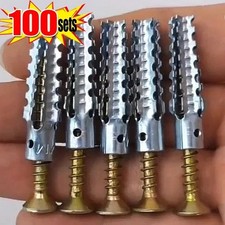 10/100Sets Heavy Duty Metal Expansion Anchors Concrete Wall Plugs Self Tapping