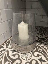 Glass Hurricane Lamp With Candle