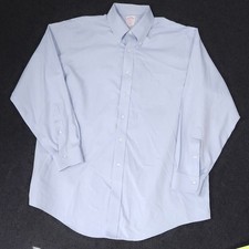 Brooks Brothers Button Down Shirt Mens 16.5-36 Blue Long Sleeve Non Iron Cotton