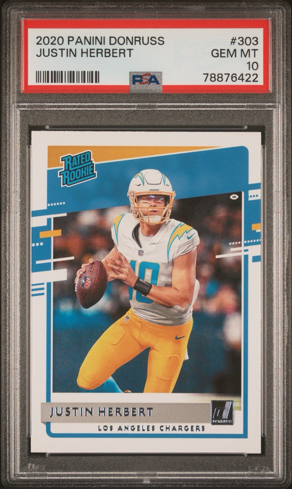 2020 Panini Donruss Optic Justin Herbert Base PSA 10