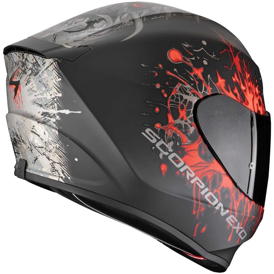 CASCO HELMET MOTO INTEGRALE SCORPION EXO 391 WOLF NERO ROSSO OPACO TG M - Immagine 2 di 3