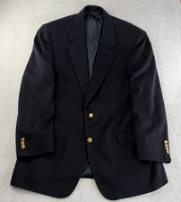 Vintage Brooks Brothers Cashmere Blazer Navy Gold Buttons USA Sz 42 R Sport Coat