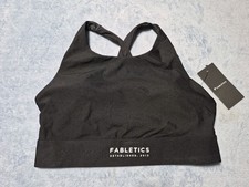 Fabletics Women's No-Bounce, High Impact Sports Bra, Black, Size Medium