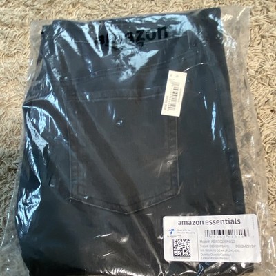 Amazon Essentials Men's Black Cotton Blend Jeans Pants Big & Tall 44W Size 16
