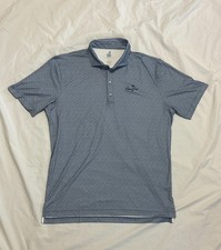 johnnie-O Polo Shirt Mens Large Blue Featherweight Performance UPF 50 Stretch