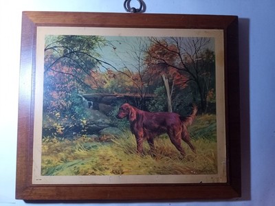 B.P. Co. Wooden Plaque Irish Setter Dog Wall Art Print  