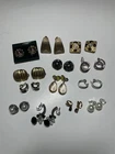 Lot of 13 Vintage Clip‑On Earrings Mixed Styles Gold Silver Costume Jewelry