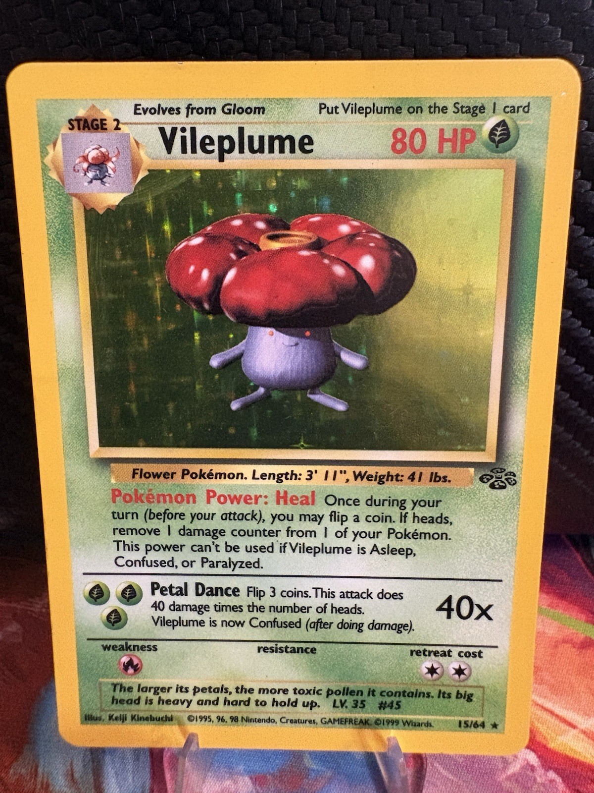 LP Vileplume Holo 15/64 Jungle Pokemon Card WOTC