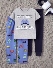 Carter  s Kid Boys Ultimate Sleeper Tee Pajama Shorts Pants 3-Piece Set Size 4