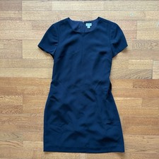 J Crew Knee Length Shift Dress Black With Tie Women’s Size 8