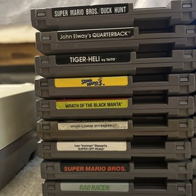 Authentic Nintendo (NES) Lot Of 18 Games, 2 Consoles, 4 Controllers And More