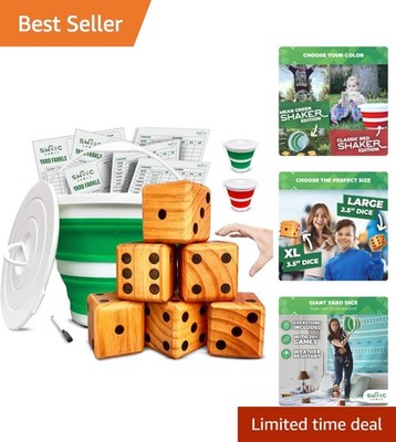 Giant 3.5-Inch Dice Game Set: Weather-Resistant Fun for 5 Players Outdoors