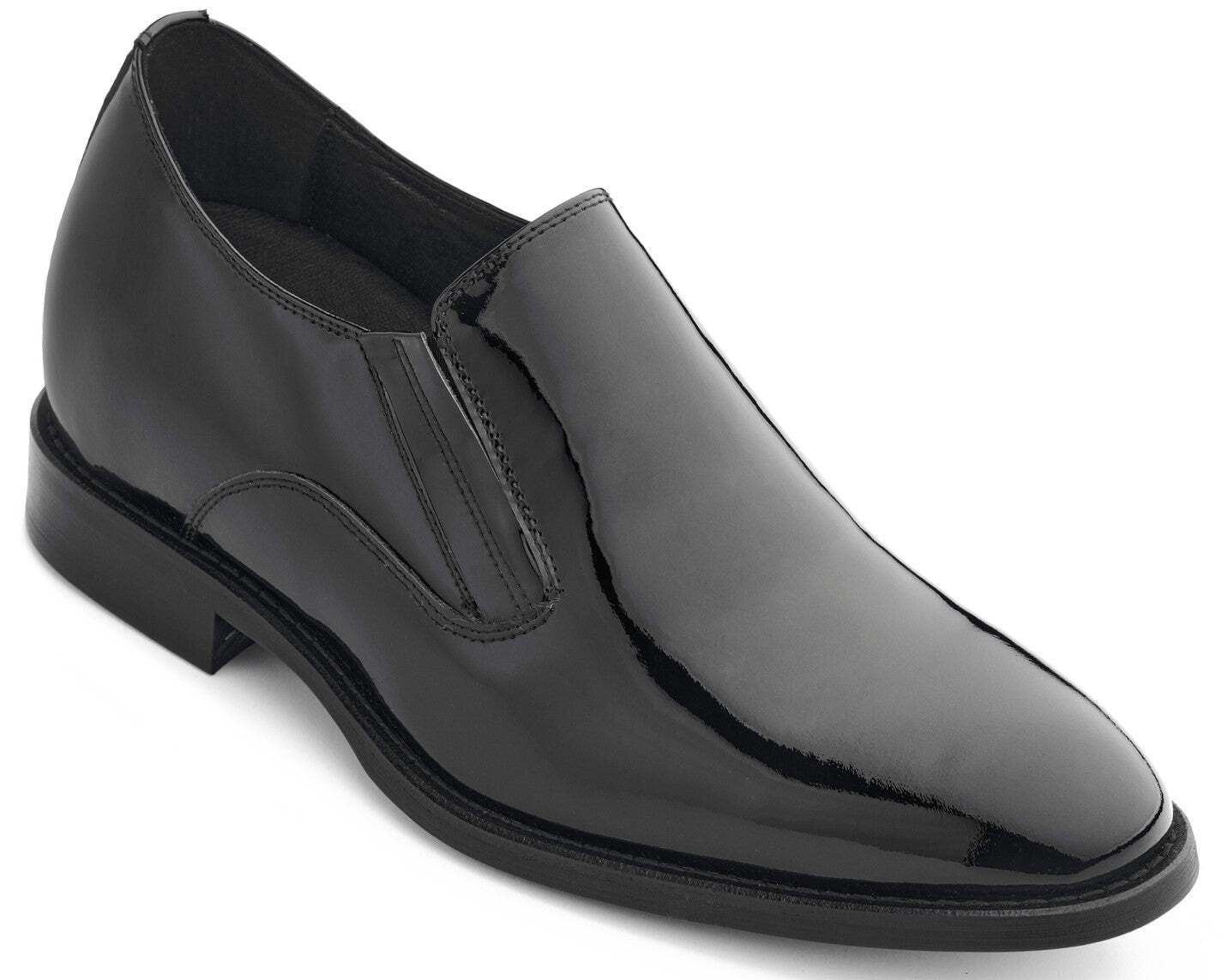 CALTO - Y7402-7.1cm más Alto (Negro) - Charol Cuero Formal Vestido Zapatos