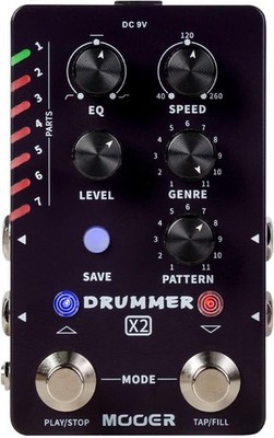 MOOER Drum Machine Guitar Pedal with 121 Grooves 11 Music Drummer X2 