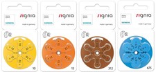 Signia Hearing Aid Batteries 10, 13, 312, 675.