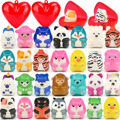 28 Packs Party Favors Slow Rising Animal Squishy Toys with Storage Cases,Goodie