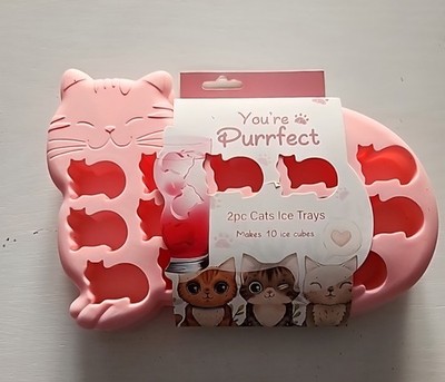 You're Purrfect Silicone Cat Ice Cube Trays Set Of 2  NEW