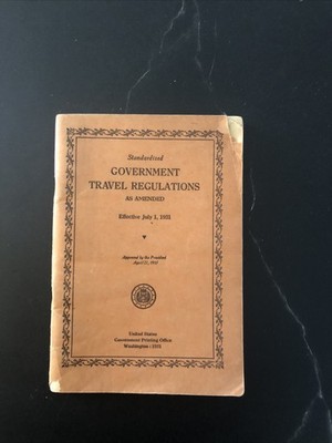 Seltene einheitliche Regierungsreiseordnung 1. Juli 1931 - Bundesangestellte