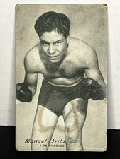 1947-66 Exhibits Boxing Card Manuel Ortiz Cart board Some Wear For It’s Age Dad