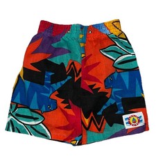 Vtg 80s Toddler Kids Florida Surf Colorful Beach Animal Floral Shorts 4T