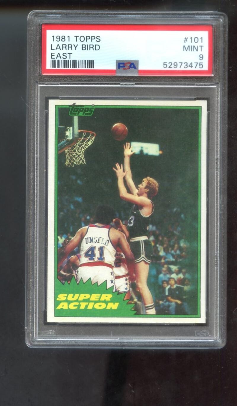 1981 Topps #101 Larry Bird PSA 9 Graded Card 1981-82 East Super Action Celtics