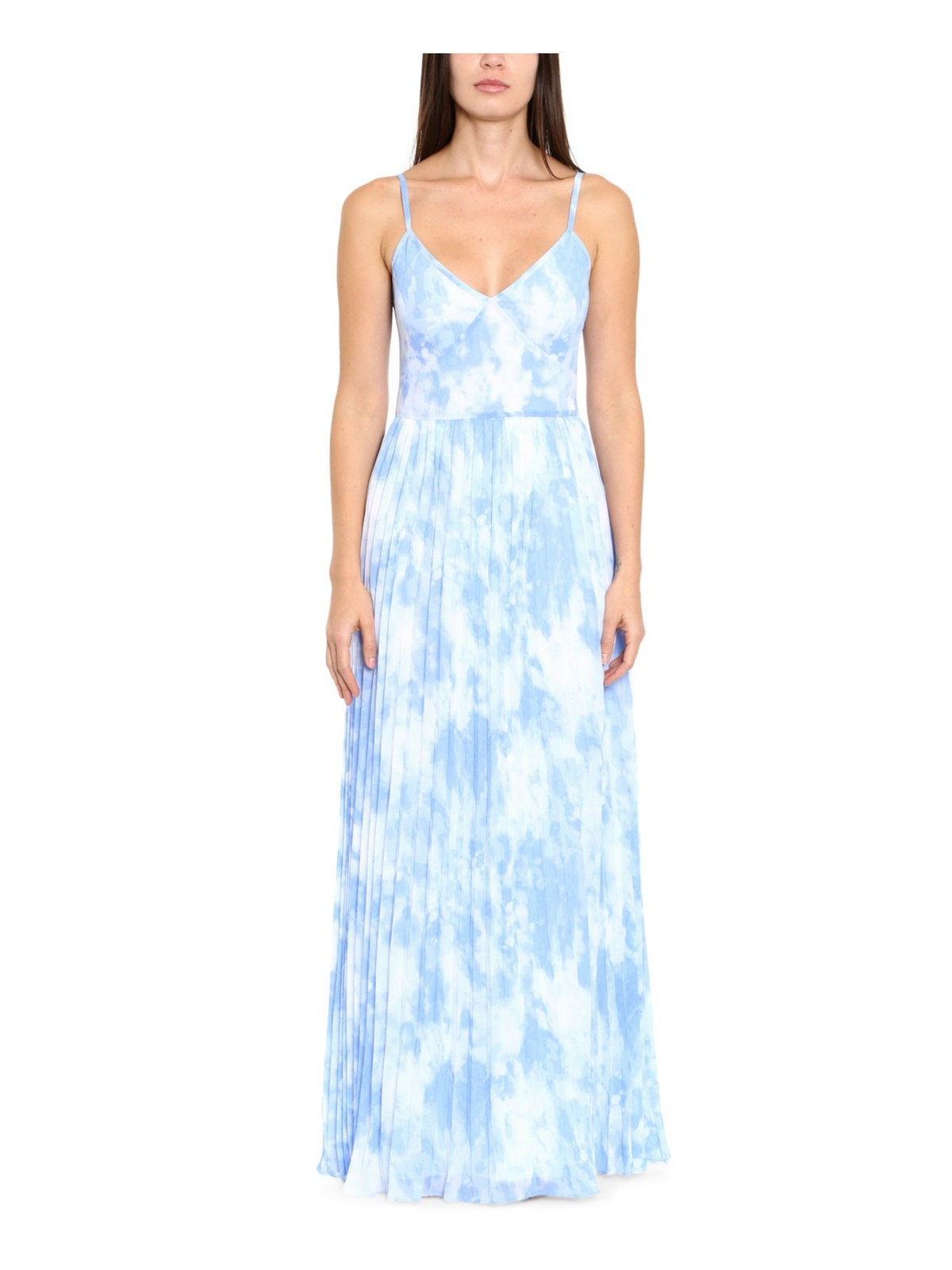 MICHAEL MICHAEL KORS Womens Blue Skirt Spaghetti Strap Maxi Sheath Dress XXS