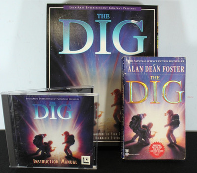 1995 LucasArts PC The Dig CD Rom Novelization Book, PC Game, Manual, Box RARE