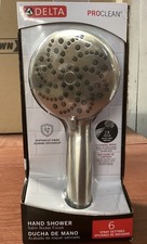 NEW Delta 75741SN 6-Setting Hand Shower 72in Metal Hose Satin Nickel B54