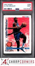 1992 HOOPS #306 CLYDE DREXLER TRAIL BLAZERS HOF POP 5 PSA 9