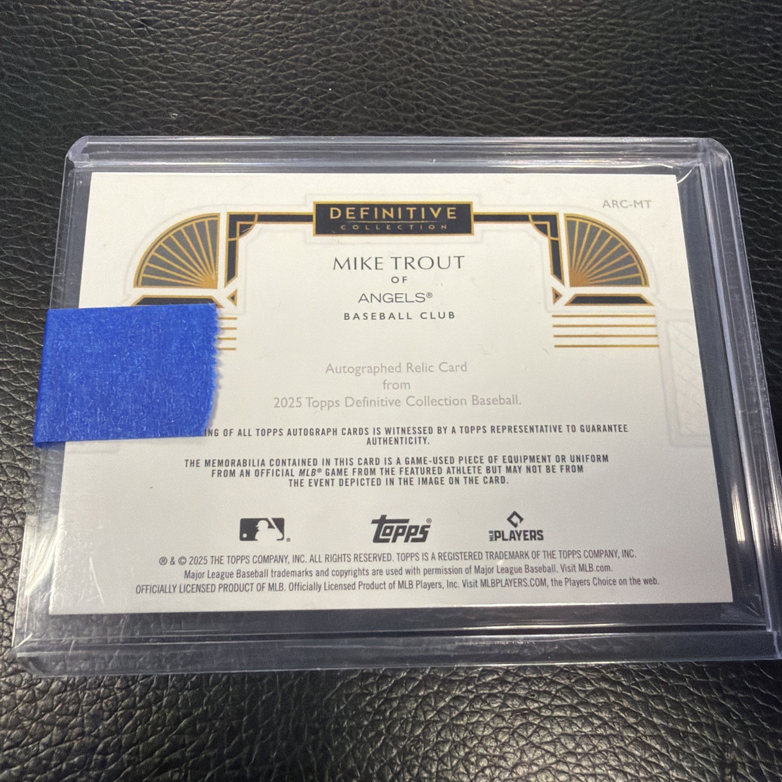 2025 Topps Definitive Mike Trout Auto Game Used Relic #6/25 view 2