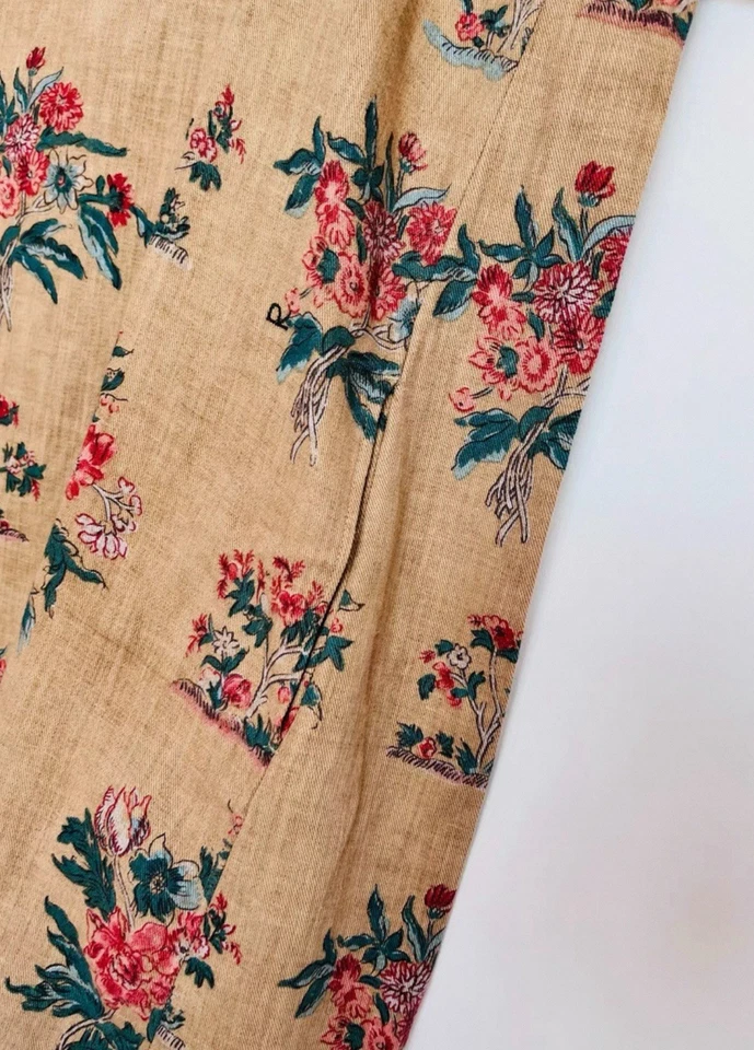 Vestido floral teñido caqui lino algodón Mabigu 45 rpm Foto 3 de 4