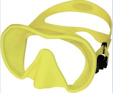 BEUCHAT Maxlux S Fluo Yellow Frameless Silicone Diving Snorkeling Mask w/ Case