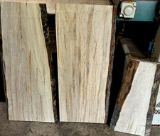 THREE KILN DRIED AMBROSIA MAPLE NATURAL EDGE WOOD SLABS 36" x 8-16" x 3/4" L7