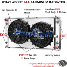 3-Row Radiator Shroud Fan For 1994-96 Chevy Caprice Impala Buick Roadmaster USA