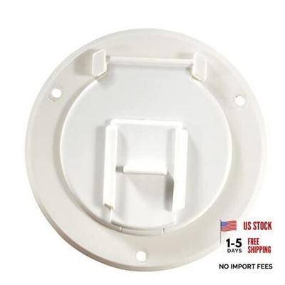 B120, Round Electrical Cable Hatch, Basic, Replaceable Lid, 4.3 Polar White