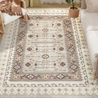 HOMCOM Area Rug 8x10, Non-Slip Boho Flannel Print Floor Carpet, Brown — photo 1