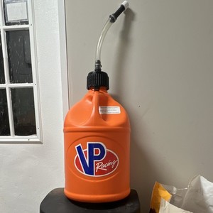 VP Racing Orange Utility Jug Fluid Dispenser Bottle w/ Flexible Hose Pour Spout