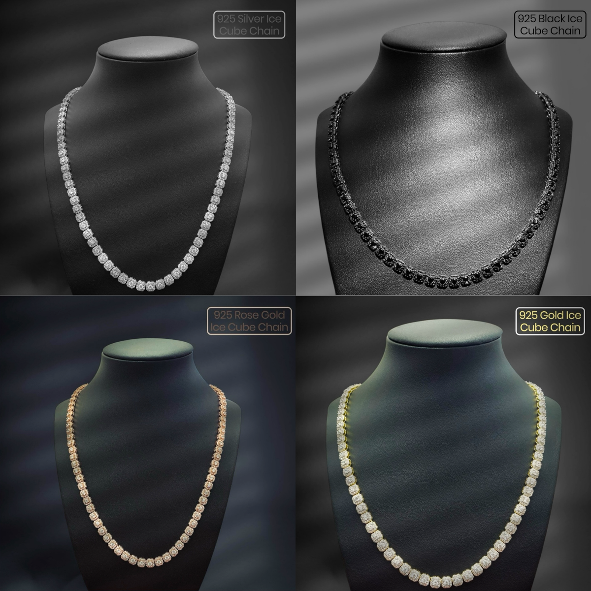 Hip Hop Iced Out 6mm Cubic Zirconia Ice Cube Tennis Chain/925 